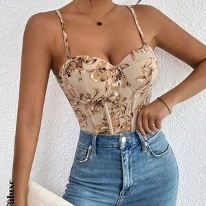 💛 Floral Corset Bodysuit